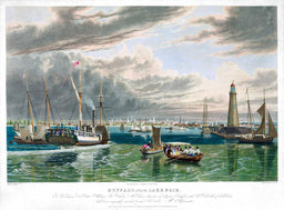 Buffalo from Lake Erie Litho